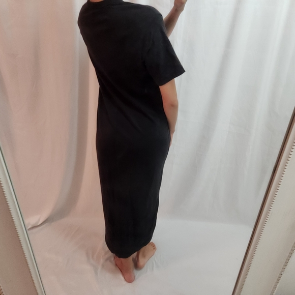 Nordstrom Classic Black Maxi Dress Crew neck short sleeve Minimalist Neutrals Mi - Picture 4 of 9